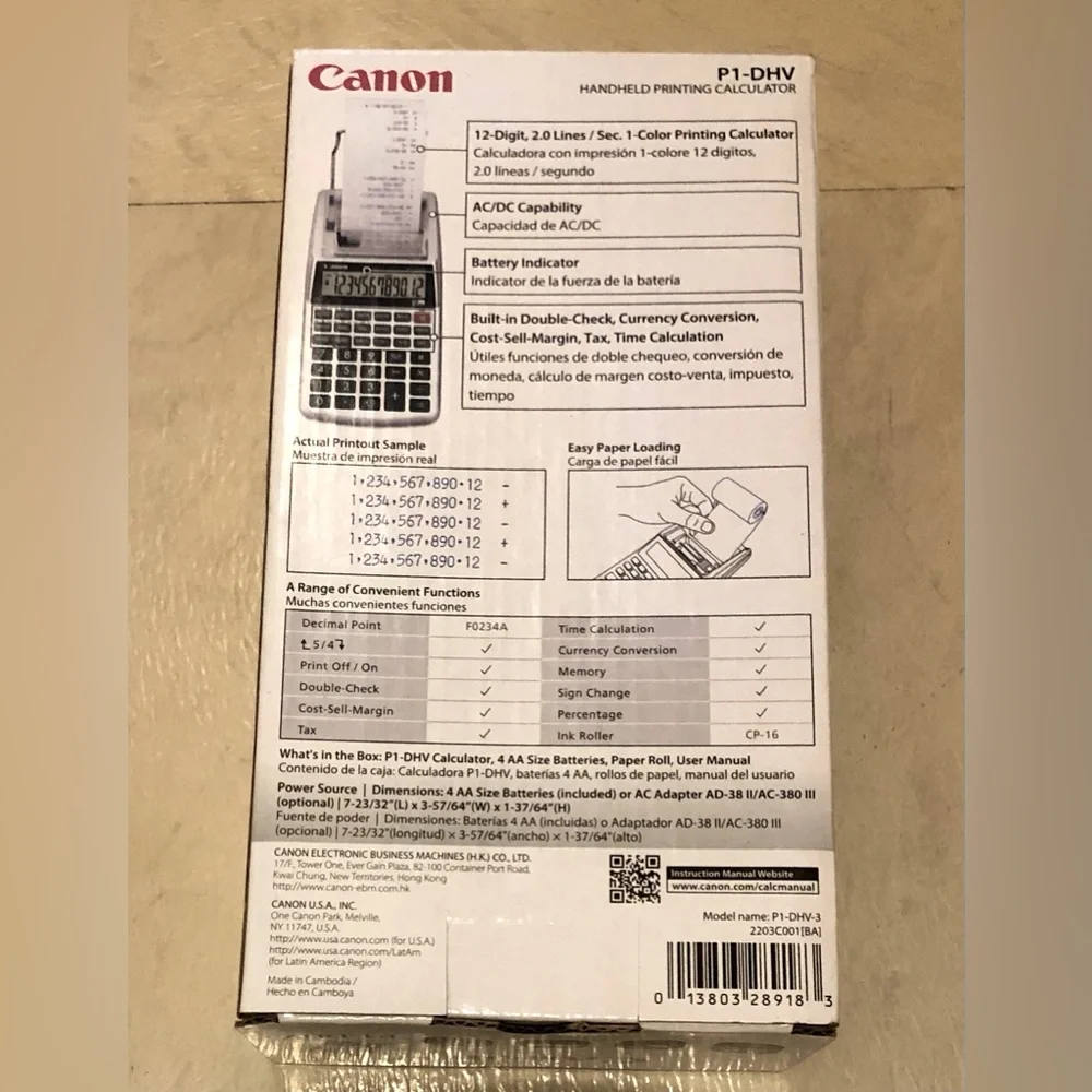 New Canon Handheld Printing Calculator